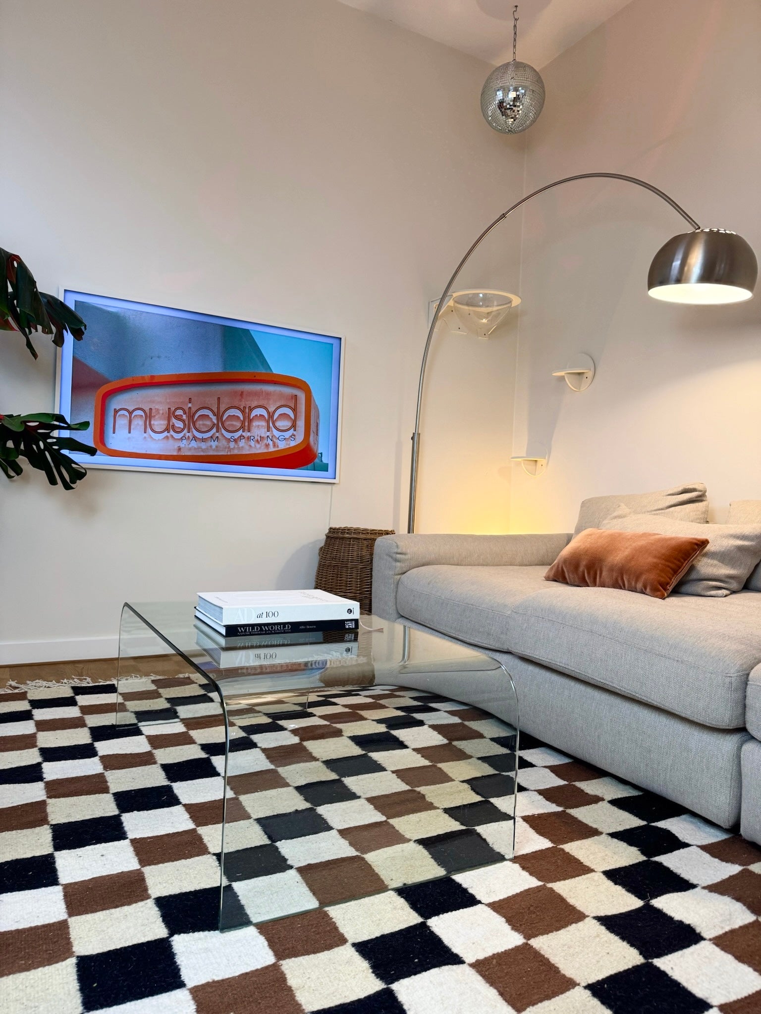 Salma Handmade Wool Rug – Checkered Black, Brown & Cream – 162cm × 262cm